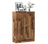 Mandloder Bibliothèque aspect bois vieilli - 82,5 x 30,5 x 115 cm - En matériau dérivé du bois - 3 compartiments, 2 portes - Étagère polyvalente pour magazines et livres - Mallette solide pour salon