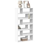 Mandloder Bibliothèque blanche 100 x 33 x 187,5 cm, en bois dérivé du bois, 12 compartiments, étagère sur pied, pour salon, bureau, espace de rangement polyvalent