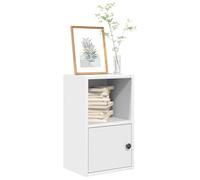 Mandloder Bibliothèque blanche 31 x 24 x 52 cm, compacte, 1 compartiment, porte, polyvalente pour livres, fichiers, décoration, pour salon, bureau, chambre d'enfant, cube Bookshelf
