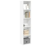Mandloder Bibliothèque en bois avec compartiments ouverts, grand espace de rangement pour salon, bureau, moderne, blanche, 40 x 30 x 189 cm