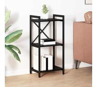 Mandloder Bibliothèque en chêne noir, 40 x 30 x 83 cm, en bois avec éléments en acier, style industriel, pieds réglables, structure croisée stable pour salon, bureau, bureau