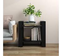 Mandloder Bibliothèque noire, 60 x 35 x 57 cm, en bois de pin massif, séparateur de pièce, polyvalente, idéale pour magazines, livres, DVD, rangement robuste, design moderne