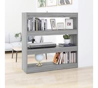 Mandloder Bibliothèque séparateur de pièce, gris Sonoma, 100 x 30 x 103 cm, en matériau dérivé du bois, étagère sur pied stable, case polyvalente pour salon, bureau et couloir, avec beaucoup d'espace