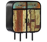 Mandloder Buffet 60 x 30 x 75 cm en bois recyclé massif de style industriel avec 2 tiroirs, 2 portes, bois recyclé, fer revêtu par pulvérisation, fait à la main pour salon, couloir, salle à manger