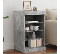 Mandloder Buffet avec éclairage LED - Gris béton - 41 x 37 x 67 cm - Matériau du bois - Espace de rangement polyvalent pour salon - Éclairage d'accentuation moderne