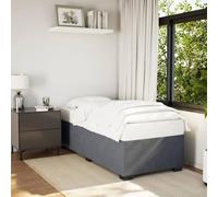 Mandloder Cadre de lit en velours gris foncé, 90 x 200 cm, robuste, sans matelas, avec sommier à lattes, pieds en plastique renforcé, pour chambre à coucher, 200 x 90 x 46 cm
