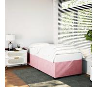 Mandloder Cadre de lit en velours rose, 90 x 200 cm, moderne, avec sommier à lattes, pieds en plastique renforcé, design luxueux pour chambre à coucher, confort de sommeil optimal