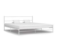 Mandloder Cadre de Lit Métal Blanc 160x200 cm, Robuste, Lattes Support Matelas, Grand Espace Rangement, Design Industriel Élégant pour Chambre Adulte