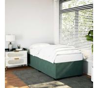 Mandloder Cadre de lit sans matelas, vert foncé, 80 x 200 cm, en velours, lit simple moderne, avec sommier à lattes, pieds stables, grand confort de sommeil