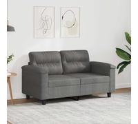 Mandloder Canapé 2 places, gris foncé, largeur d'assise : 120 cm, tissu microfibre, structure métallique, rembourrage confortable, petit, moderne, pour salon, chambre d'amis, coin lecture, canapé