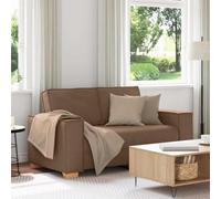 Mandloder Canapé 2 places marron - 120 cm de large - Tissu moderne en polyester - Cadre en métal - Coussin confortable - Pour salon, chambre d'amis, petit