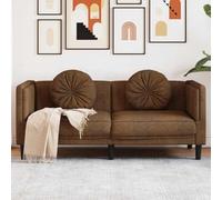 Mandloder Canapé 2 places marron imitation daim design moderne résistant 173,5 x 77 x 70 cm avec 2 coussins pour salon, poids total jusqu'à 220 kg