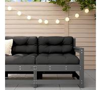 Mandloder Canapé d'angle de jardin, gris, en pin massif, canapé salon modulaire pour terrasses et balcons, 62 x 66 x 70,5 cm, meuble d'extérieur stable pour la famille et les amis