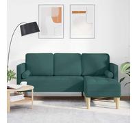 Mandloder Canapé d'angle en forme de L - Vert foncé - 173 x 131 x 67 cm - Tissu velours - Canapé 3 places - Sectionnel moderne avec cadre en bois - Meuble rembourré robuste pour le salon