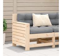 Mandloder Canapé de jardin, module simple avec accoudoir, bois de pin massif non traité, coussin confortable en anthracite, résistant aux intempéries, pour terrasse, balcon, véranda, 69 x 62 x 70,5 cm
