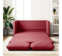 Mandloder Canapé de sol, avec fonction sommeil, en cuir synthétique, bordeaux, 112 x 174 x 55 cm, 2 places, pour salon, home cinéma, petites pièces, structure en métal robuste