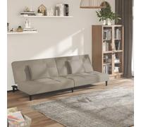 Mandloder Canapé-lit 2 places en velours gris clair avec 2 coussins - Moderne et robuste - Pour salon, chambre d'amis, petit appartement - 200 x 84,5 x 69 cm - Transformable en lit