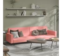 Mandloder Canapé-lit 2 places en velours rose, design moderne, canapé transformable pour salon, chambre d'amis, petite chambre, housse douce, cadre en bois robuste, 220 x 84,5 x 69 cm