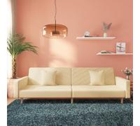 Mandloder Canapé-lit 2 places extensible avec housse en tissu avec 2 coussins pour chambre d'amis, design moderne, 220 x 84,5 x 69 cm, en polyester, cadre en bois