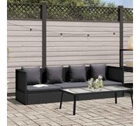 Mandloder Canapé-lit de jardin en polyrotin noir, 200 x 60 x 58 cm, réglable, résistant aux intempéries, avec coussin de 5 cm, longue durée de vie, canapé inclinable confortable pour la plage