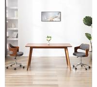 Mandloder Chaise de Salle à Manger Pivotante Gris Chaise Rembourrée en Bois Bug et Tissu Réglable en Hauteur avec Roulettes Ergonomique Max 110kg pour Cuisine Salle à Manger Bureau Salon Chaise