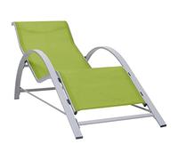 Mandloder Chaise longue en textilène vert - Structure en aluminium revêtu par pulvérisation - 167 x 60 x 66 cm - Ergonomique - Chaise longue de jardin, de plage, de terrasse, résistante aux