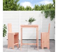 Mandloder Ensemble de bar de jardin 3 pièces en bois massif Douglas - 82,5 x 82,5 x 110 cm - Table de bar avec 2 tabourets de bar - Robuste - Pour terrasse, balcon, jardin, patio durable