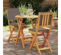 Mandloder Ensemble de meubles de bistrot 3 pièces en acacia massif marron pliable pour balcon et jardin, ensemble de meubles d'extérieur robustes, idéal pour les petites terrasses