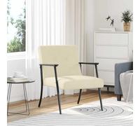 Mandloder Fauteuil crème 59 x 75 x 78 cm, tissu velours, ergonomique, cadre en acier robuste, fauteuil de salon confortable pour salon, chambre à coucher
