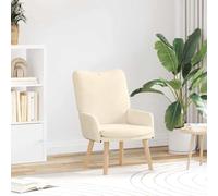 Mandloder Fauteuil crème 63 x 67 x 94 cm en tissu Sherpa, fauteuil relaxant confortable pour salon, chambre à coucher, bureau, pieds en bois massif d'hévéa, capacité de charge de 110 kg