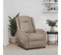 Mandloder Fauteuil de relaxation en cuir synthétique marron cappuccino, fonction couchage manuelle, fauteuil TV confortable pour salon, 75 x 88 x 100 cm, résistant aux taches, facile d'entretien