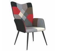 Mandloder Fauteuil de relaxation en tissu patchwork, multicolore, design moderne, fauteuil rembourré confortable pour salon, chambre à coucher, coin lecture, fauteuil de salon stable avec cadre en