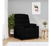 Mandloder Fauteuil relax en cuir synthétique noir - Réglable manuellement - 3 positions - Fauteuil TV confortable pour salon - Résistant aux taches - 78,5 x 95,5 x 100 cm