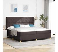 Mandloder Lit à Ressorts avec Matelas Gris Foncé 200x200 cm, Cadre Robuste en Bois d'Ingénierie, Tête de Lit Réglable, Confort Supérieur pour Chambre Adulte