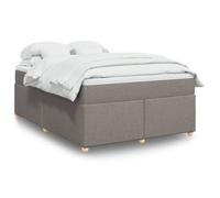 Mandloder Lit à sommier tapissier, 160 x 200 cm, en tissu taupe, kit complet avec matelas à ressorts ensachés, surmatelas, cadre de lit stable pour chambre à coucher, design moderne, sommeil