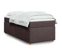 Mandloder Lit à sommier tapissier avec matelas, marron foncé, 90 x 200 cm, housse en tissu, matelas à ressorts ensachés, surmatelas confortable, pieds de lit stables, kit complet pour chambre à