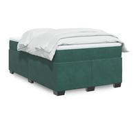 Mandloder Lit à sommier tapissier avec matelas, vert foncé, 120 x 190 cm, housse en velours, matelas à ressorts ensachés, coussin confortable, pieds en bois de pin