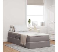 Mandloder Lit de Rangement Taupe 100x200 cm avec Matelas, Cadre en Métal Robuste, Mécanisme de Levage Hydraulique, Idéal pour Chambre Adulte et Enfant, Optimisation d'Espace