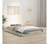 Mandloder Lit en bois massif 90 x 200 cm en pin massif, lit simple robuste, bois naturel non traité, lattes stables, solution moderne pour chambre à coucher
