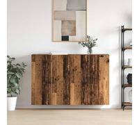 Mandloder Lot de 2 armoires murales, aspect bois vieilli, 69,5 x 34 x 90 cm, en matériau dérivé du bois, armoires suspendues pour salon, chambre à coucher, bureau à domicile, robustes