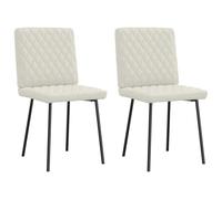 Mandloder Lot de 2 chaises de salle à manger avec pieds en métal crème et pieds en métal, rembourrage confortable, pour salle à manger, salon, cuisine, 45 x 54 x 83 cm, hauteur d'assise : 47 cm