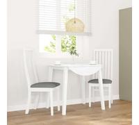 Mandloder Lot de 2 chaises de salle à manger - En bois massif d'hévéa - Avec coussins confortables - Housse en tissu gris - Ergonomiques - Stables - 41 x 48,5 x 101 cm - Pour une assise détendue