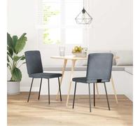 Mandloder Lot de 2 chaises de salle à manger rembourrées en velours gris foncé avec pieds en métal, chaises de cuisine et de salle à manger, salon, chambre d'amis, 45 x 54 x 83 cm, capacité de charge