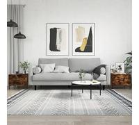 Mandloder Lot de 2 tables basses en chêne fumé 50 x 50 x 40 cm Matériau du bois Table d'appoint avec espace de rangement pour salon, style ferme