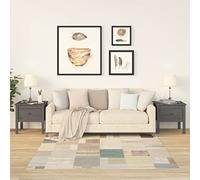Mandloder Lot de 2 tables d'appoint grises 50 x 50 x 49 cm en pin massif avec tiroir pour salon, chambre à coucher
