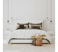 Mandloder Lot de 2 tables de chevet en bois - Blanc brillant - Avec tiroir - 36,5 x 30,5 x 38 cm - Table de chevet moderne pour chambre à coucher - Ensemble table d'appoint