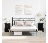 Mandloder Lot de 2 tables de chevet en chêne noir, 35 x 35 x 55 cm, table d'appoint moderne en bois pour chambre à coucher, meuble durable