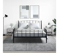 Mandloder Lot de 2 tables de chevet gris sonoma 40 x 42 x 45 cm en bois dérivé du bois, style industriel, table d'appoint pour chambre à coucher avec espace de rangement, pieds réglables, console de