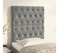 Mandloder Lot de 2 têtes de lit en velours doux - 80 x 7 x 78/88 cm - Hauteur réglable avec pieds en bois solides - Idéal comme coussin de dossier élégant pour lit de chambre à coucher