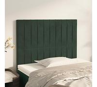 Mandloder Lot de 2 têtes de lit en velours vert foncé, 100 x 5 x 78/88 cm, hauteur réglable, pieds en bois robuste, accroche-regard luxueux pour chaque chambre à coucher, rembourrage doux